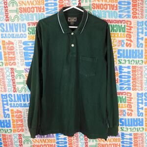 Vintage 90s Abercrombie & Fitch Long Sleeve Polo Forest Green XL USA Made